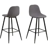 Ebuy24 Willy Tabouret de bar en tissu, gris clair.