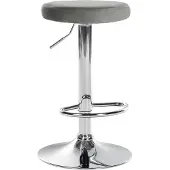 CLP Tabouret de bar Ponte - revêtement en velours, structure chromée - Gris