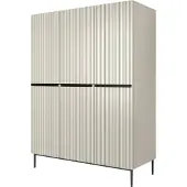 Bogart Armoire Nicole, 3 portes, 150x220x62 cm, chambre à coucher, coloris cachemire/noir