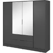 Bettso Portemanteau moderne LYKE pour le salon avec miroir Graphite