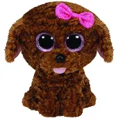 TY Maddie - Chien brun avec noeud, 15cm