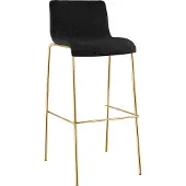 CLP Tabouret de bar Hover, revêtement en tissu, piètement métallique aspect doré, hauteur d'assise 75 cm, empilable, patins de protection