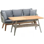 AEA Garnitur Sofa 3 Sitzer Luxus Couchtisch Sofas Dreisitzer Hochwertig Rattan