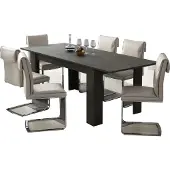 Dmora Marene - Table Extensible, 200x90x75h cm Noir Anthracite, Extensible