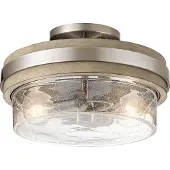Kichler Lustre contemporain Grand Bank en acier gris antique et verre, 2 ampoules E27