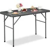 B2X Table de jardin ronde aspect rotin