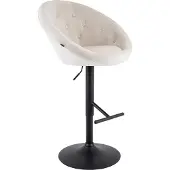 CLP Tabouret de bar moderne, revêtement en velours, réglable en hauteur, pivotant, rembourré, repose-pieds, structure en métal