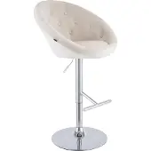 CLP Tabouret de bar moderne, revêtement en velours, réglable en hauteur, pivotant, rembourré, repose-pieds, structure en métal