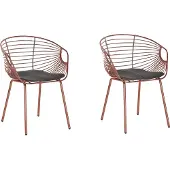 Beliani Ensemble de 2 chaises de salle à manger Hoback en cuivre Lumarko