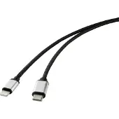 Renkforce Câble de connexion USB pour téléphone portable [1x USB 3.0 mâle C - 1x Apple Lightning mâle] 1.00 m Black (RF-4353446)