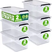 Deuba 6x Boîte de rangement plastique 20x15x12cm 2L
