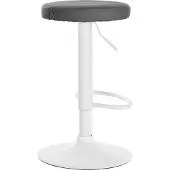 CLP Tabouret de bar Ponte - Similicuir, structure blanche - Gris