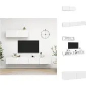 vidaXL Armoires TV 3 pcs. Blanc Bois composite - Meubles TV