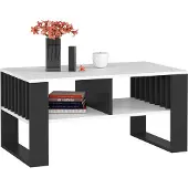 Akord Table Basse Rockford Blanc/Noir 92X53X45