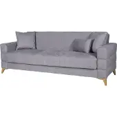 Dmora Nogara - Canapé-lit 3 Places, 222x88 cm Gris, Coffre