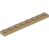 LEGO 1x8 plaque 3460 - 100 pièces beige foncé