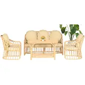AEA 4tlg Moderne Gartenmöbel Sofa Sessel Couchtisch Veranda SofaGarnitur Lux