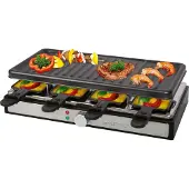 Clatronic 263946 Gril à raclette RG 3757, pour 8 personnes