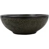 Syfax Vasque à poser noir rond Φ41x14 cm céramique