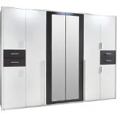 Wimex Armoire Vegas pour chambre à coucher, finition au choix : blanc / graphite