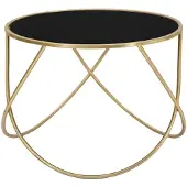 Mauro Ferretti table d'appoint Ring Ø 60x45 cm noir or