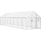 vidaXL Volière argentée 1,79x8x1,85 m aluminium