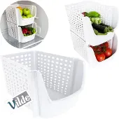By Lille Vilde Panier pratique en plastique blanc pour fruits et légumes