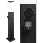 Lyora Lampe de jardin avec douille Havana 60 cm - noir