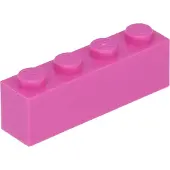 LEGO 250 pièces 3010 Brick 1x4 Part Basic bricks 250 Dark Pink