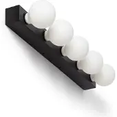 LEDKIA Lampe Murale Salle De Bain Métal 5 Spots Aizkra Noir