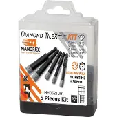 MANDREX Diamantbohrerset TileXcut 5-tlg. (10 millimètres, 12 millimètres, 5 millimètres, 6 millimètres, 8 millimètres)
