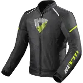 REV'IT! Revit Sprint H20 Veste textile pour moto, noir/jaune fluo, S