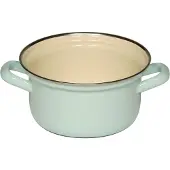 Riess Casserole avec bord chromé Ø14cm 0,8L Pastel Turquoise Émail