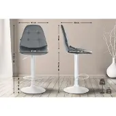 CLP Tabouret de bar Elmore similicuir W gris