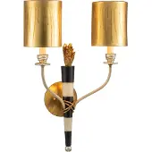 Flambeau Applique murale or et noir, 2xE14x40W, métal, dimensions : 58,5 x 41,5 x 23 cm, IP20,