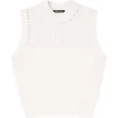 Armani Exchange pour femme. XW001906AF21574U1003 Top En Maille Fine blanc (S), Casuel, Coton