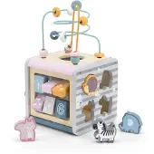 Vigatoys VIGA PolarB Activity Box : centre de jeux éducatif en bois 5 en 1 avec cube