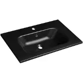 Sapho SIDRA | lavabo en marbre coulé, 71x46cm, noir mat
