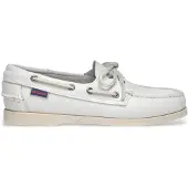 Sebago pour femme. 7000530 Mocassins en cuir Portland blanc (37), Plat, Lacets, Casuel