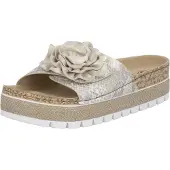 Rieker Damen Pantoletten Beige