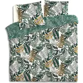 Atmosphera Ensemble de literie en coton TROPIK, motif feuilles, 240x220 cm