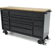 HBM Chariot à outils, 14 tiroirs, 182 cm, noir