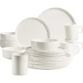 MÄSER 931617 Service de table Finaro pour 4 personnes, porcelaine, blanc (1 service, 16 pièces)