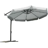 Plonos Parapluie de jardin pliant 8 segments gris 350cm