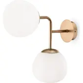 Maytoni Applique, métal laiton, verre blanc, hauteur réglable, H 36cm