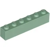 LEGO 50 pièces 3009 Brick 1x6 Part Basic Bricks 50 Sand Green