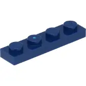 LEGO : 50 pièces Platte 1x4 en bleu foncé