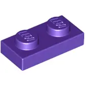 LEGO 50x 1x2 assiettes 3023 - Assiette Dunkles Lila - Violet foncé