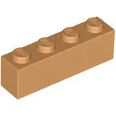 LEGO 100 pièces 3010 Brick 1x4 Part Basic Bricks 100 Moyen Nougat