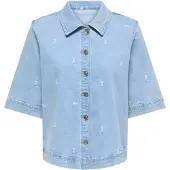 ONLY Chemisier 'ONLBella' bleu clair / blanc